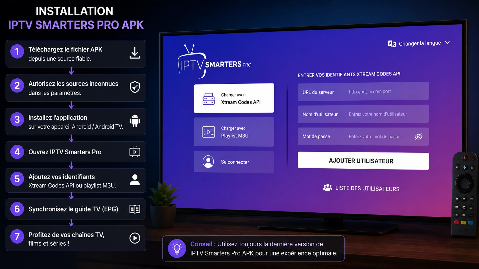 Installation de IPTV Smarters Pro APK sur Android TV