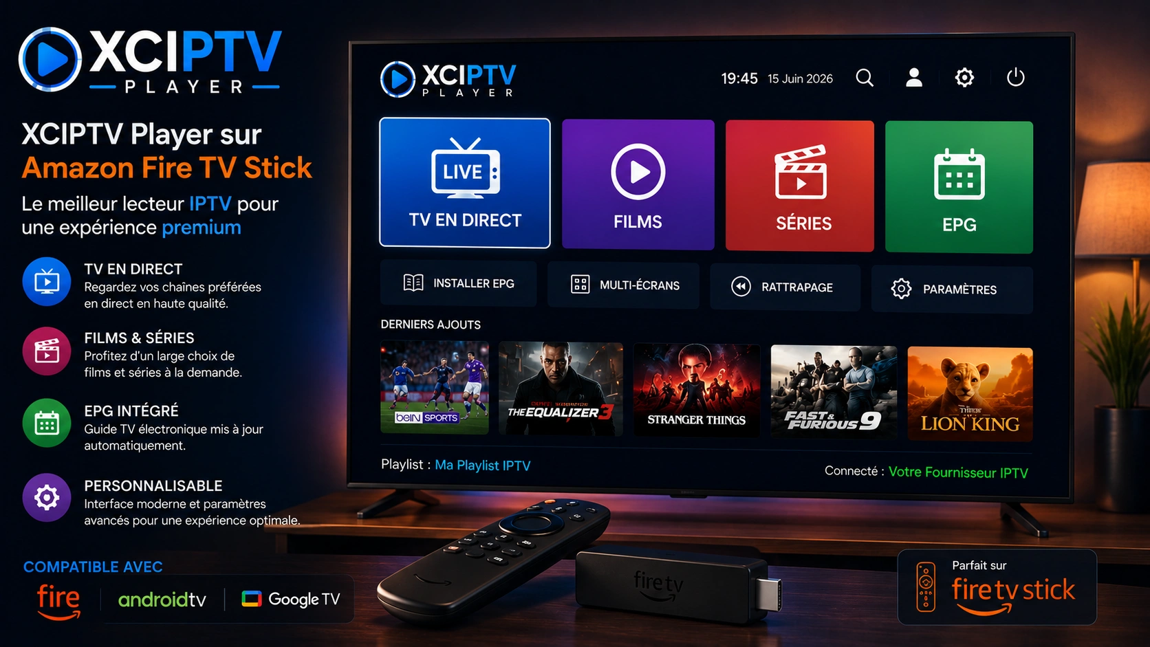 XCIPTV Player sur Amazon Fire TV Stick