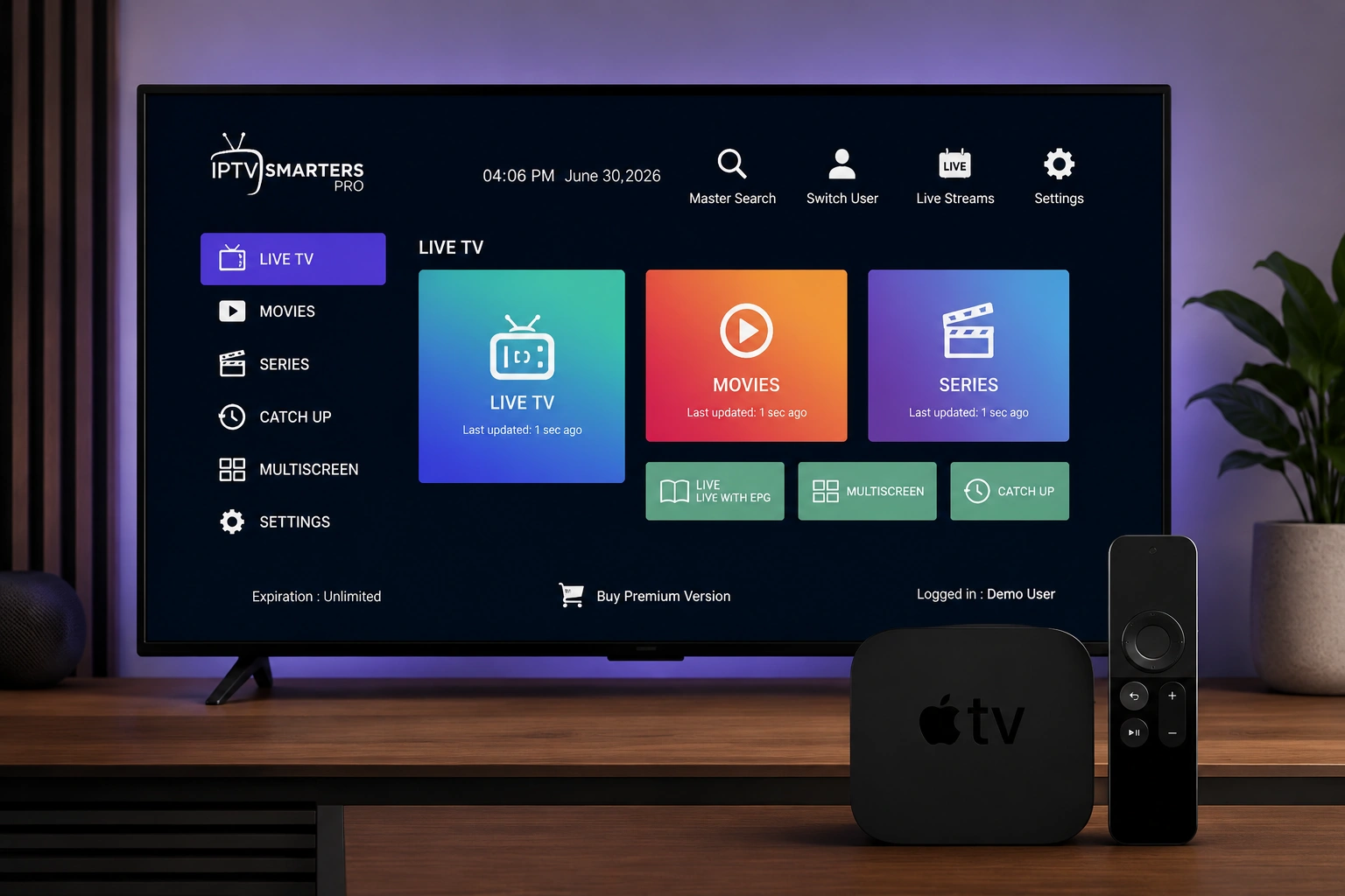 Installer IPTV sur Apple TV en 2026 Installer IPTV sur Apple TV avec une application compatible tvOS