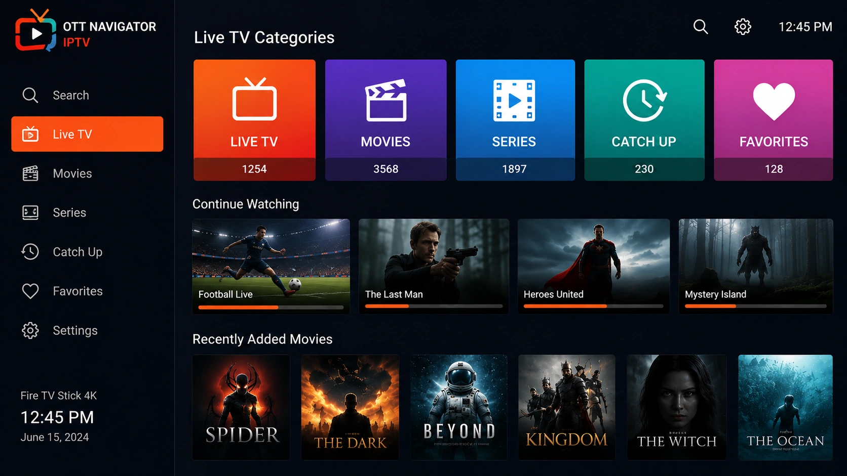 OTT Navigator IPTV sur Amazon Fire TV Stick