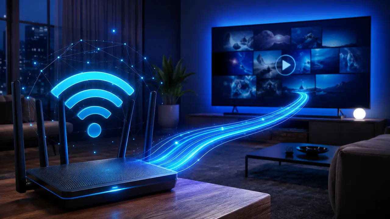 IPTV stable fibre ADSL avec routeur connecté à une Smart TV